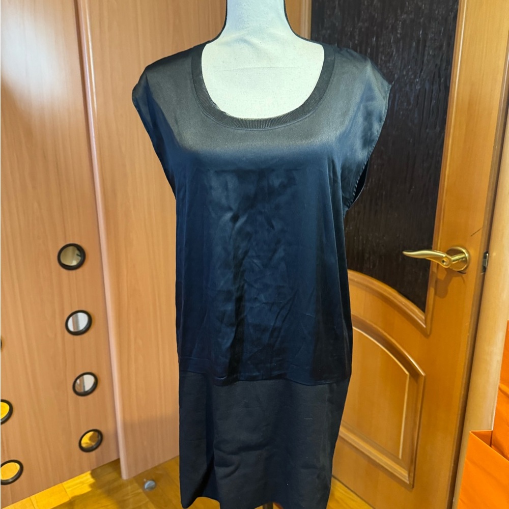 Theory Classic Black silk sleeveless  tunic Dress Sz 12